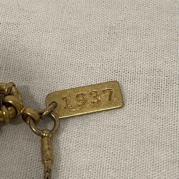 Madewell‎ 1937 Gold Tone Long Necklace with Rhinestone Large Gold Tone Beads - Picture 3 of 7